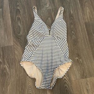 Time and Tru White and Blue Swimsuit